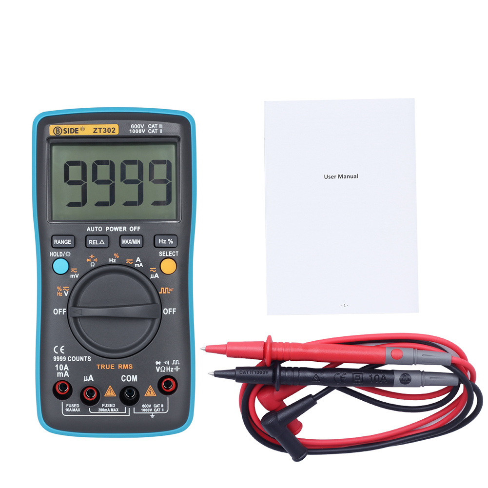 BSIDE Zt302 Digital  Multimeter True Rms 9000 Words Large Screen Voltage Temperature Capacitance Tester