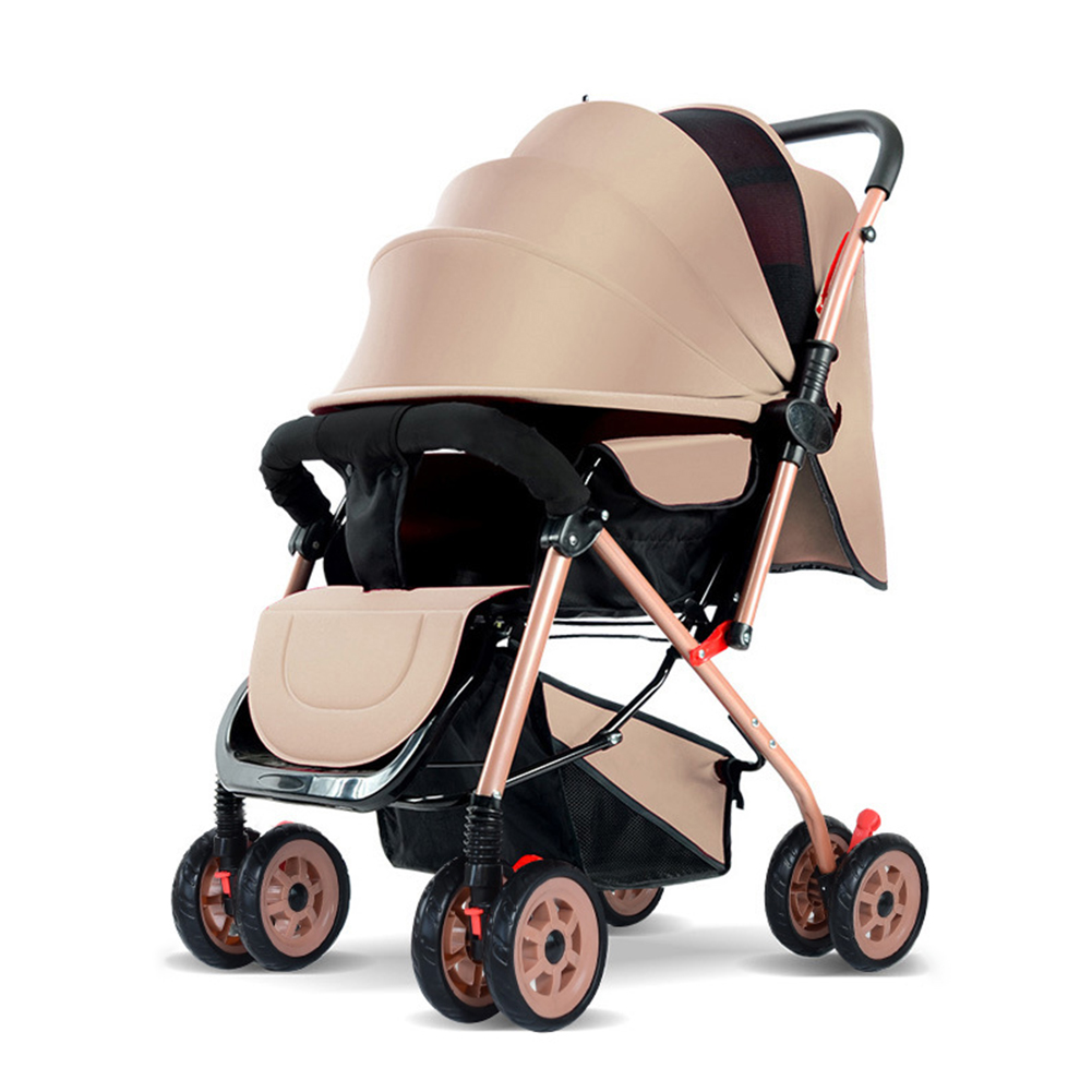 Baby Stroller Four-wheel Lightweight Foldable Baby Carriage Two Way Baby Pushing Car
