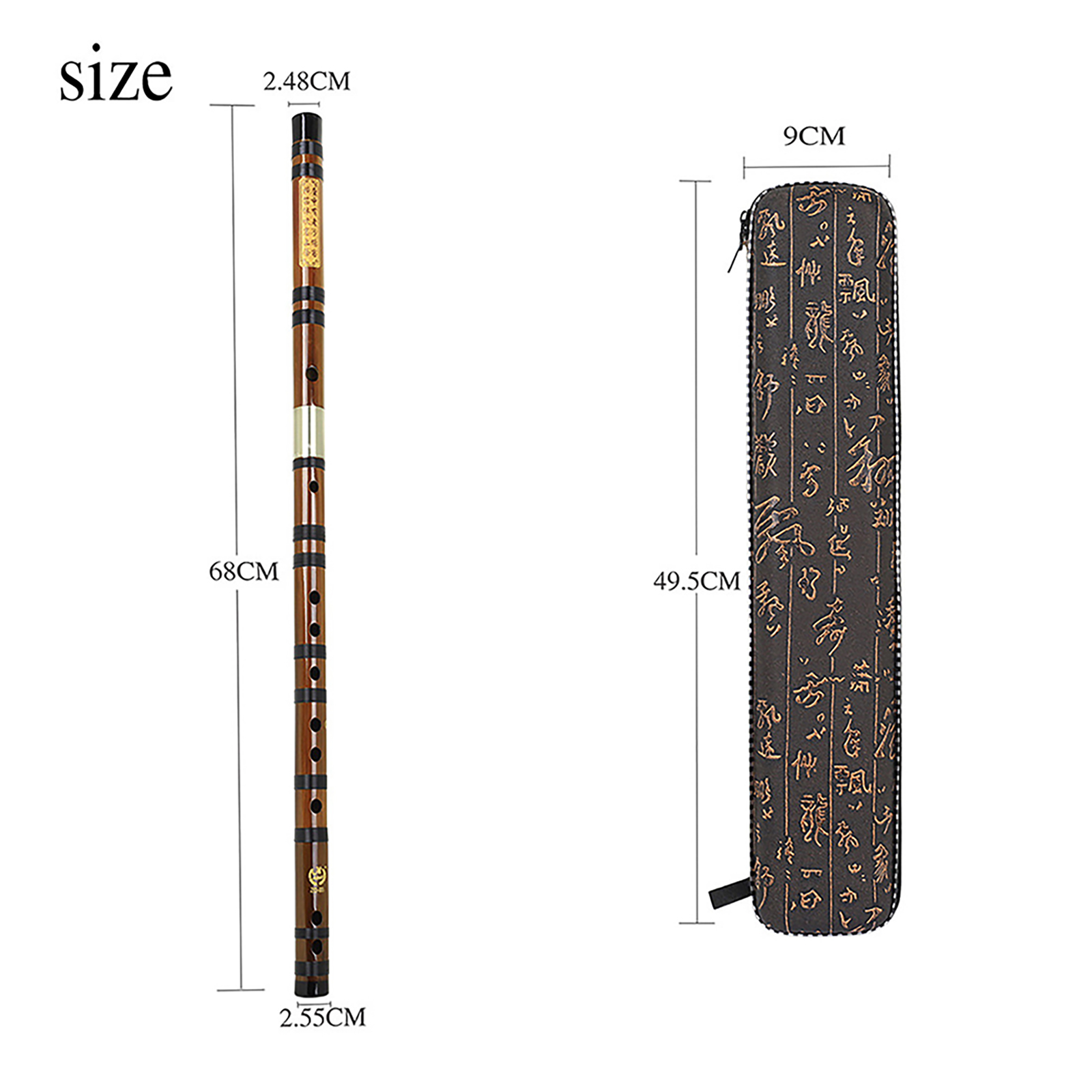 Bamboo Flute Dizi Traditional Handmade Chinese Musical Instrument Vintage Dizi With Membrane Cloth Box