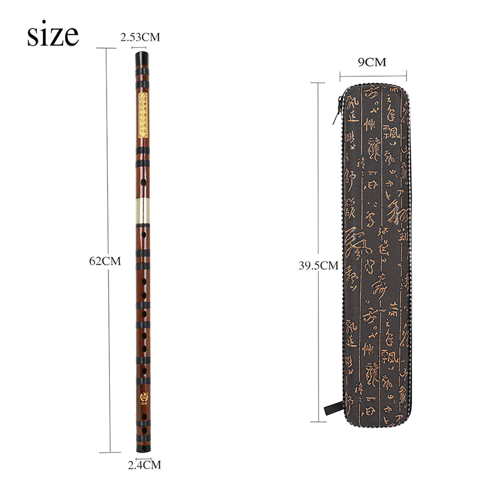 Bamboo Flute Dizi Traditional Handmade Chinese Musical Instrument Vintage Dizi With Membrane Cloth Box