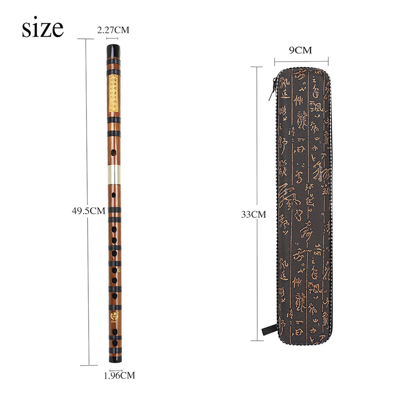 Bamboo Flute Dizi Traditional Handmade Chinese Musical Instrument Vintage Dizi With Membrane Cloth Box