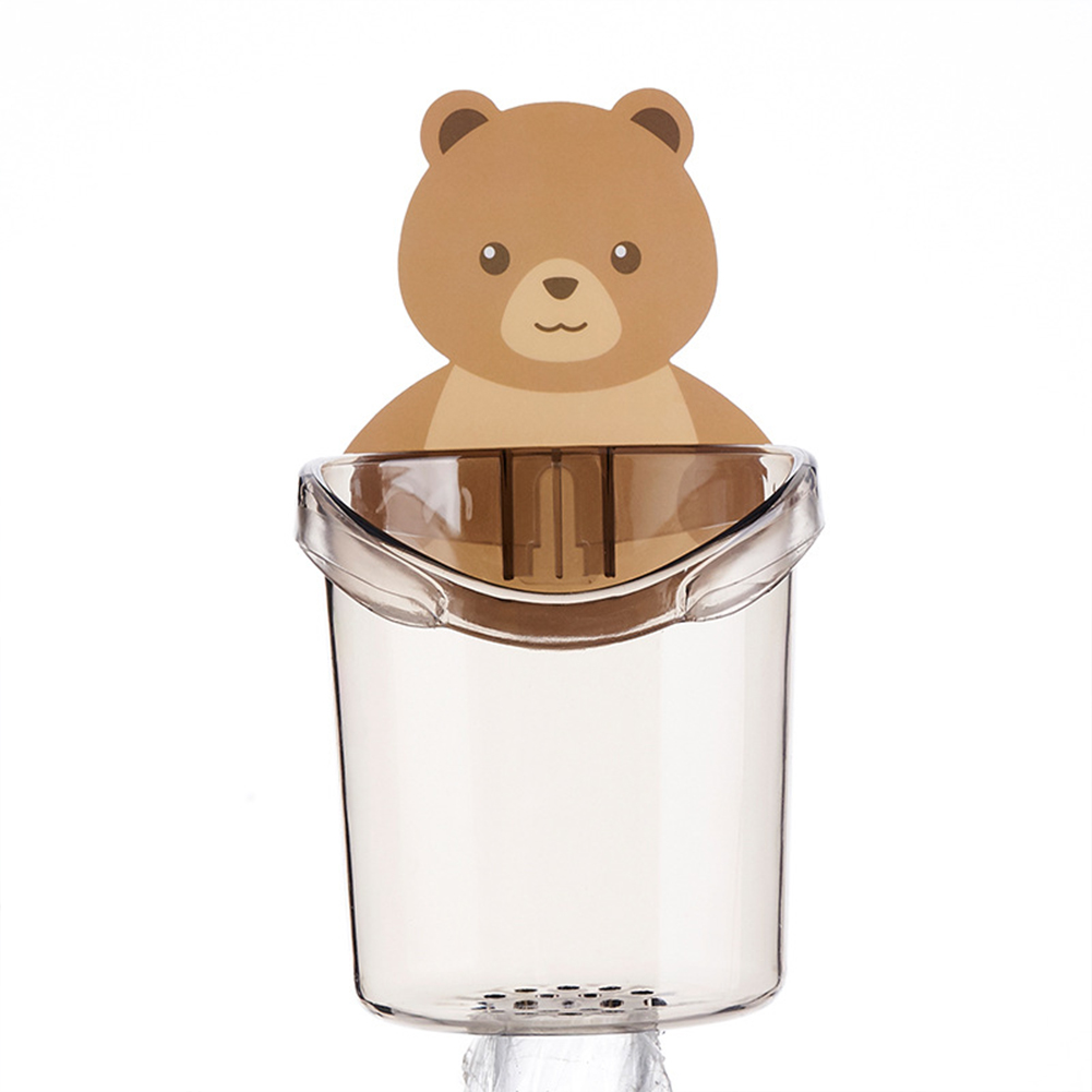 Bear  Storage  Cup Wall Mount Toothbrush Toothpaste Cup Holder Case Bathroom Accessories