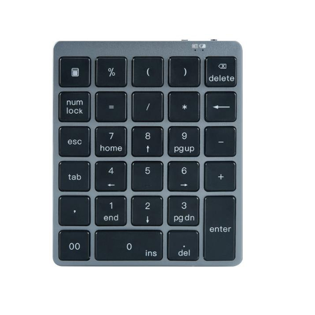 Bluetooth Number Pad Rechargeable 28 Keys Wireless Mini Numeric Keypad Numpad for Tablet Computer
