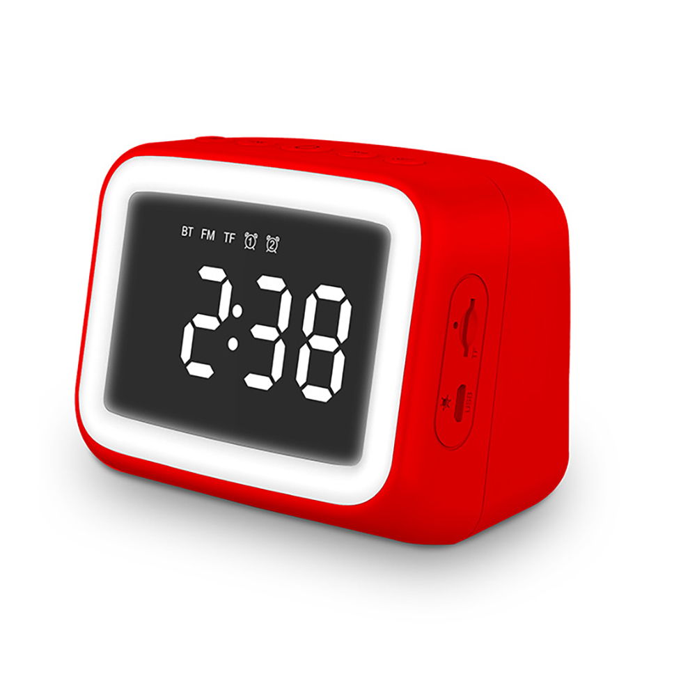 Bluetooth Speaker HD Mirror Display Led Digital Smart Alarm Clock Night Light Card FM Audio Player