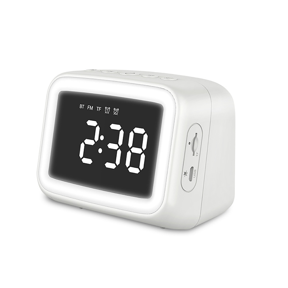 Bluetooth Speaker HD Mirror Display Led Digital Smart Alarm Clock Night Light Card FM Audio Player