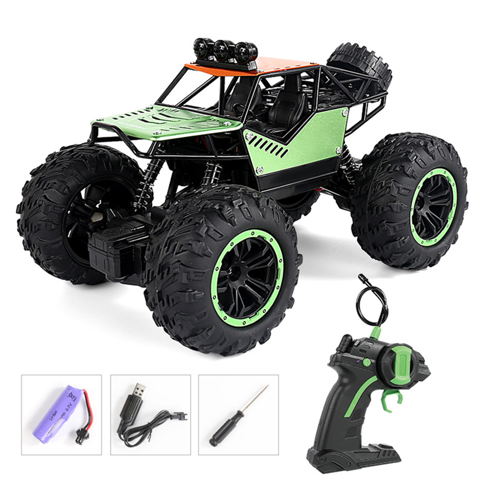 C021 RC Car With LED Light 4WD Remote Control Rock Crawler Off Road Vehicle Toys Birthday Christmas Gifts For Boys