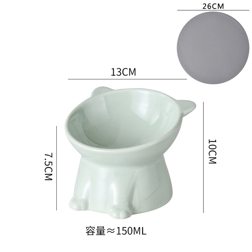 Ceramic Raised Cat Bowls Tilted Elevated Food Water Bowls Anti Vomit Microwave Dishwasher Safe Cat Bowl Pet Supplies