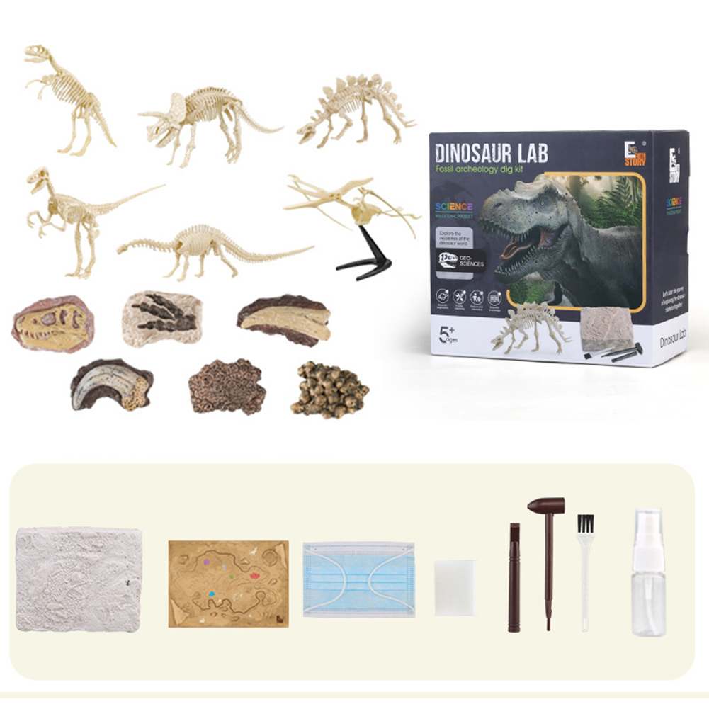 Children Digging Toys Archaeological Digging Gem Dinosaur Skeleton Fossil Diy Teaching Experiment Toys