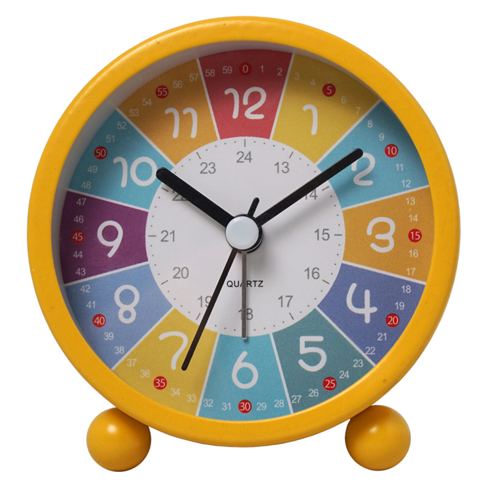 Children Rainbow Alarm Clock Cartoon Luminous Silent Non-ticking Table Clock