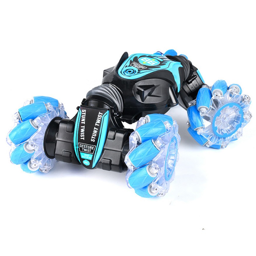 Children Remote Control Stunt Car Double-sided Deformation Gesture Induction Twisting Climbing Car Toys