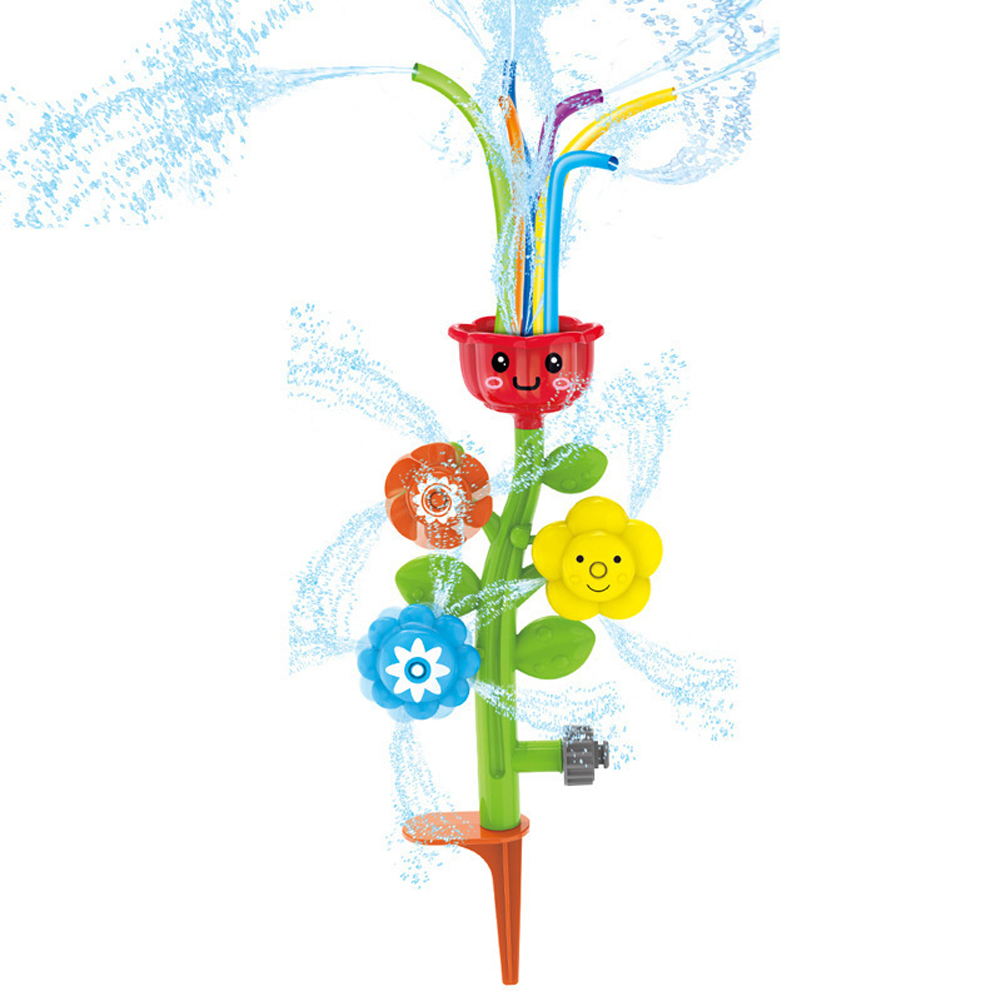 Children Rotatable Bath Toys Outdoor Water Spray Flower Sprinkler Toy For Bathroom Summer Water Party