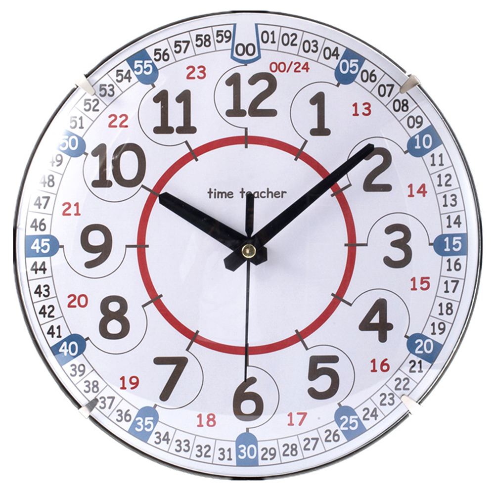 Children Round Wall Clock Silent Non Ticking Learning Clock For School Classrooms Playrooms Kids Bedrooms