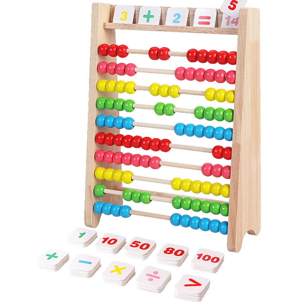 Children Wooden Abacus Educational Math Toy Rainbow Counting Beads Numbers Arithmetic Calculation Teaching Aids