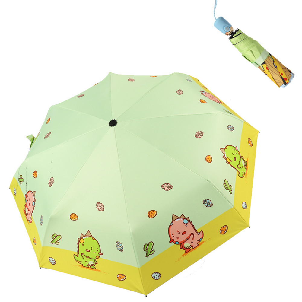 Cute Cartoon Folding Umbrella Outdoor Sunshade Automatic Umbrella For Children Boys Girls hippo_21 inchesx8 bones