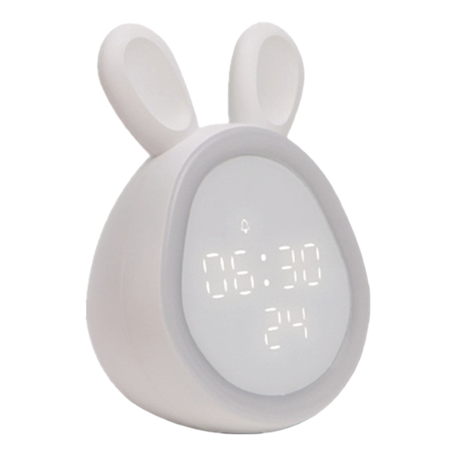 Cute Rabbit Alarm Clock Rechargeable Adjustable Brightness Led Luminous Digital Clock With Temperature Display