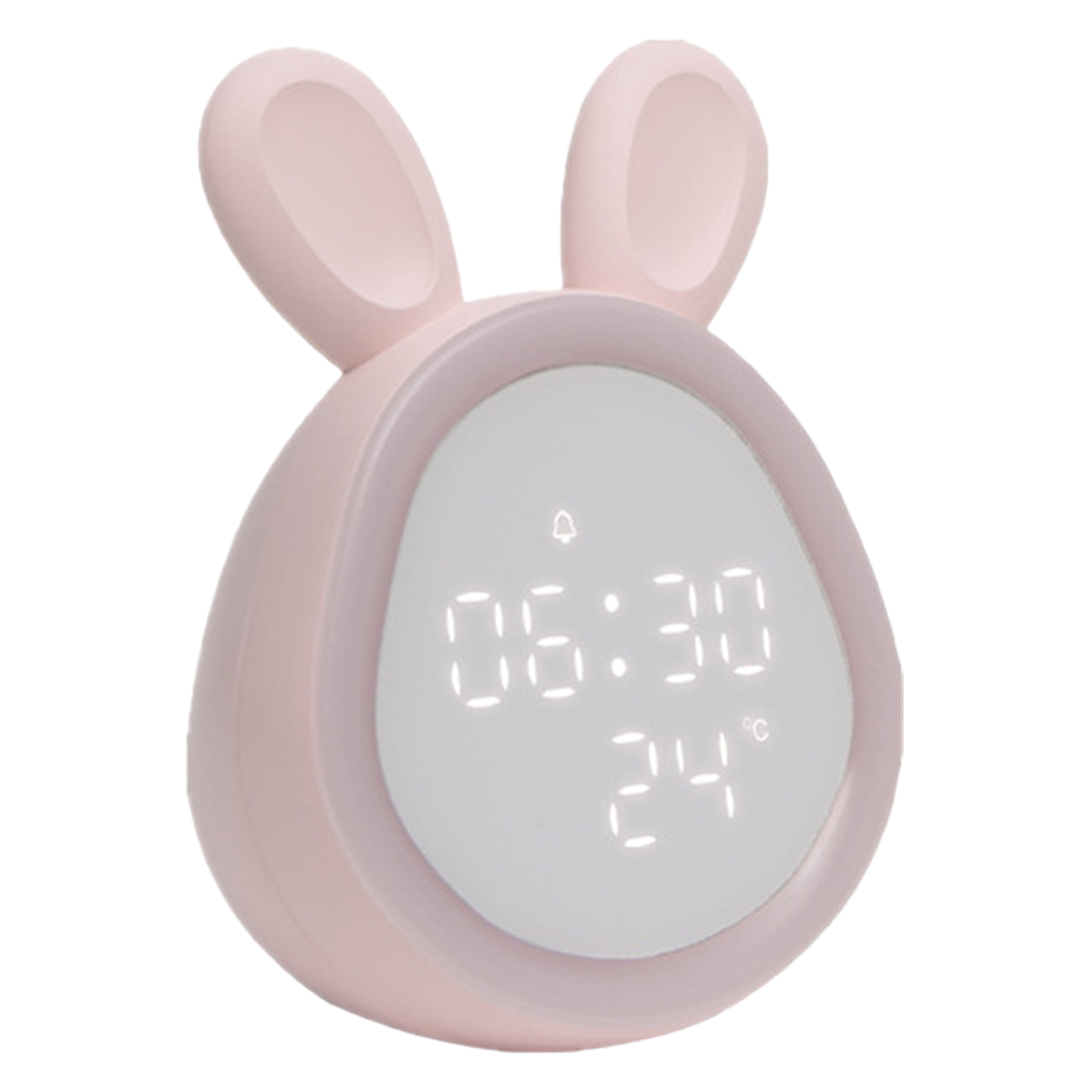 Cute Rabbit Alarm Clock Rechargeable Adjustable Brightness Led Luminous Digital Clock With Temperature Display