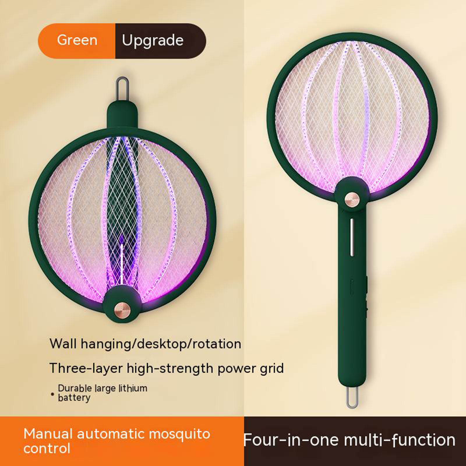 Dc3000v Foldable Electric Mosquito Racket Usb Rechargeable Mosquito Killer Fly Swatter Bug Zapper With Uv Light