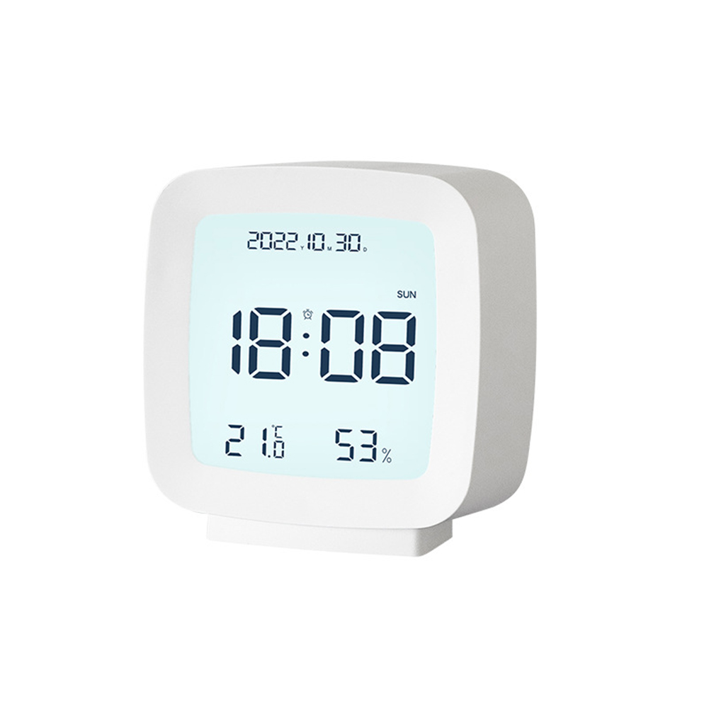 Digital Alarm Clock Time Date Display Electronic Temperature Humidity Monitor For Bedroom Home Office Decor