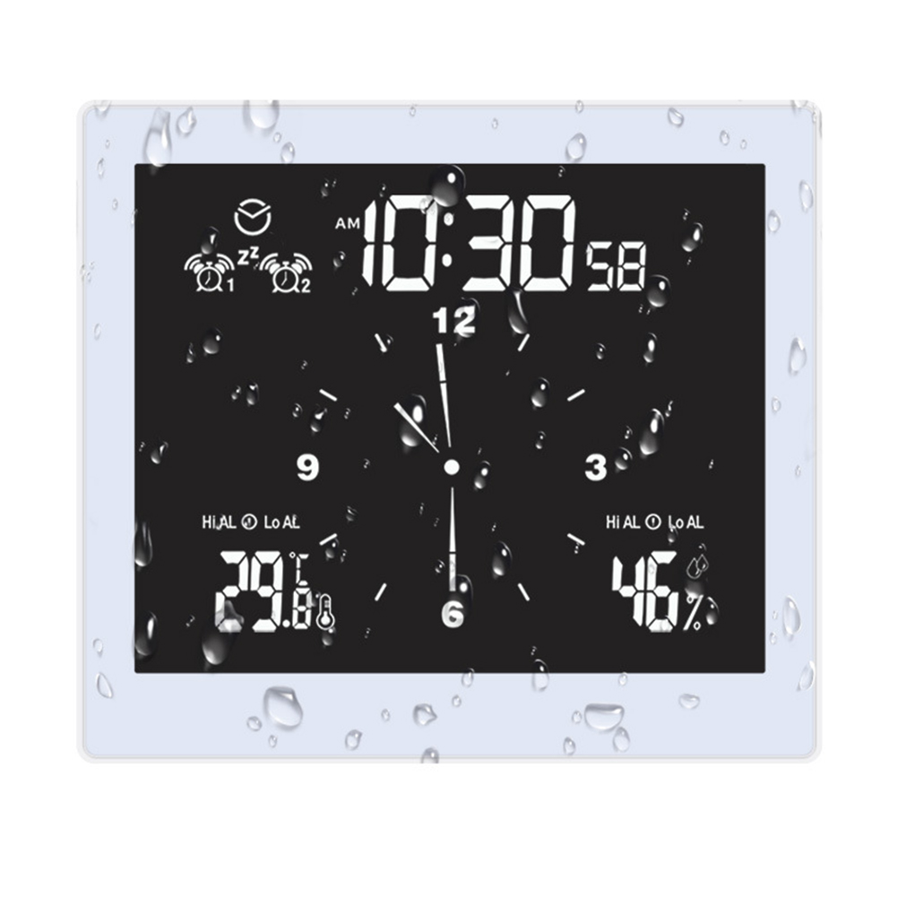 Digital Bathroom  Shower Kitchen Clock Timer Alarm Waterproof Temperature Humidity Clock