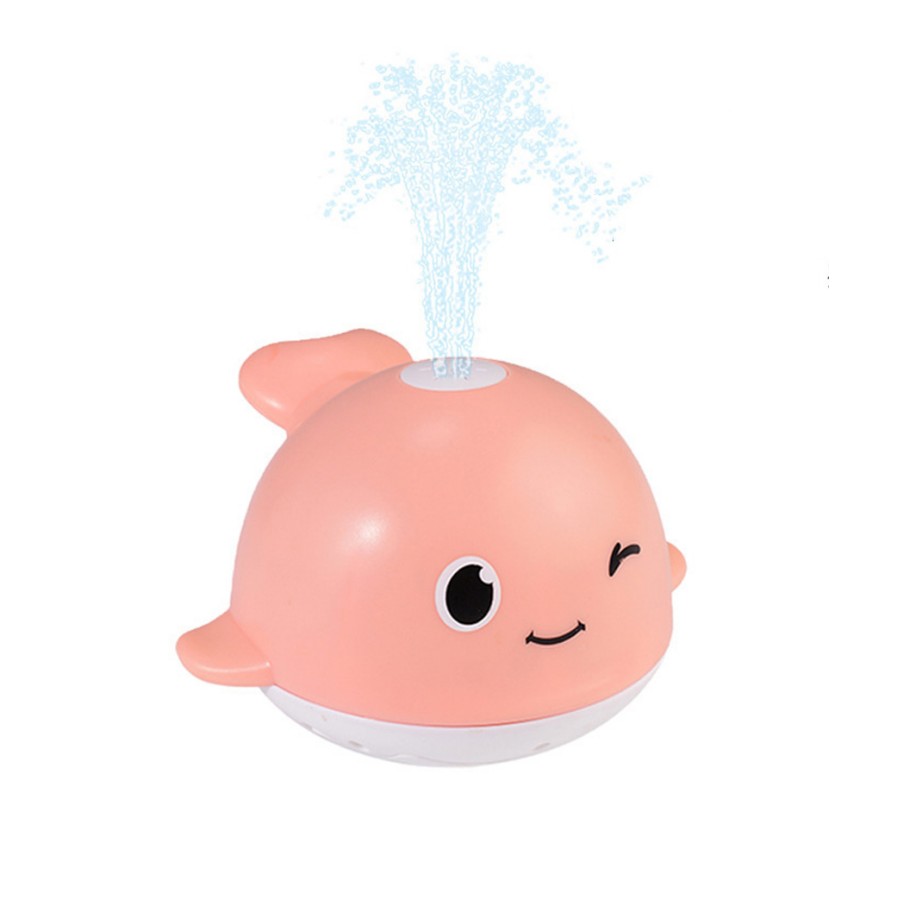 Electric Bath Toy For Children Fun Cartoon Water Spray Sprinkler Toys For Boys Girls Summer Water Party Gifts whale Pink