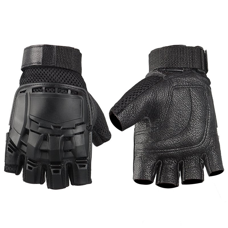 Fingerless Cycling Gloves With Hard Shell Knuckles Protection Half Finger Gloves For Outdoor Sports Training