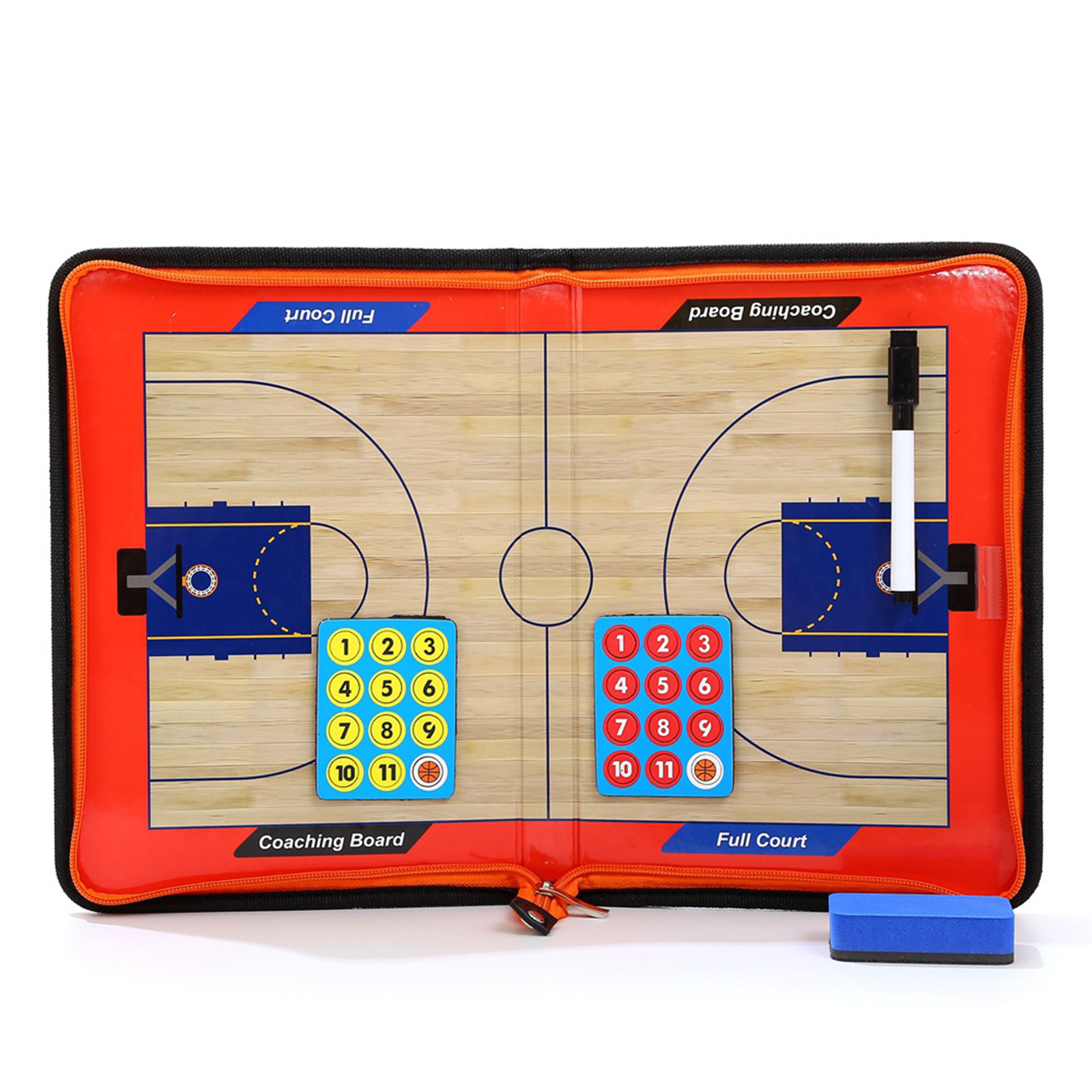 Foldable Basketball Teaching Clipboard Kit Zipper Design Strong Magnetic Nclear Printing Tactical Board