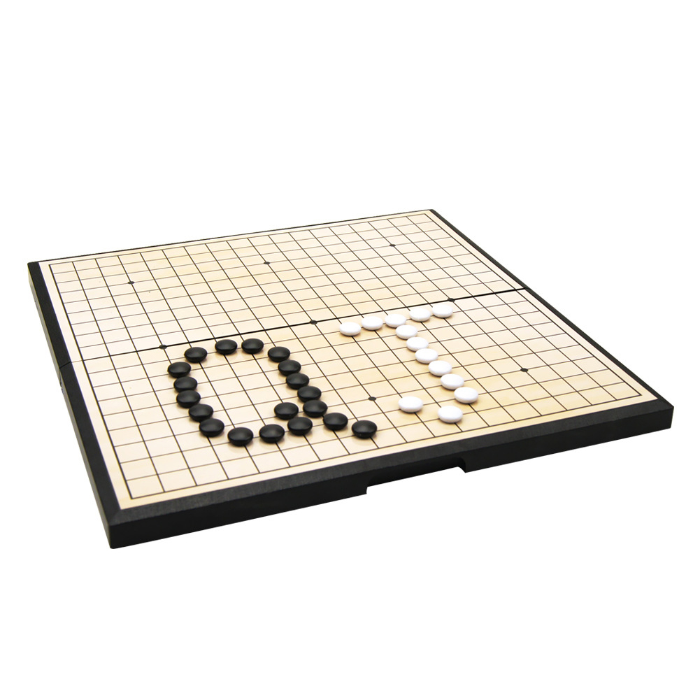 Foldable Magnetic Go Game Weiqi Set Wear-resistant Black White Chessman Puzzle Chess Board Game Toys Gift