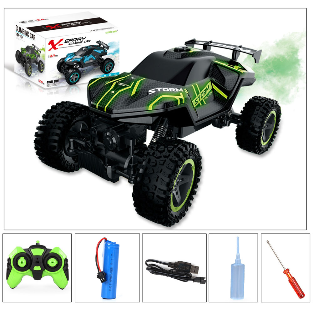 Four-wheel Drive RC Car Toy Stunt Off-road Climbing RCCar with Spray Light for Children Gifts