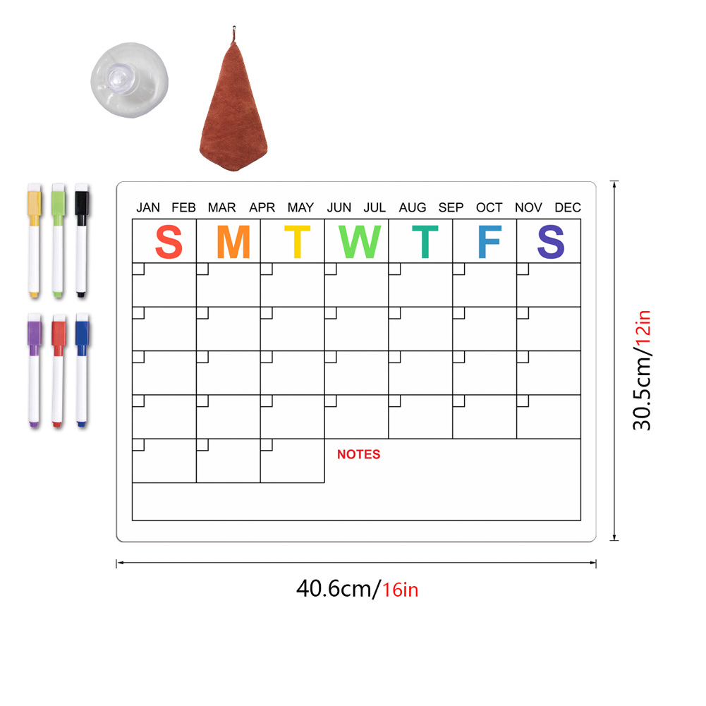 Fridge Calendar Magnetic Whiteboard Calendar Rewritable Monthly Weekly Planners Kitchen Refrigerator Calendar