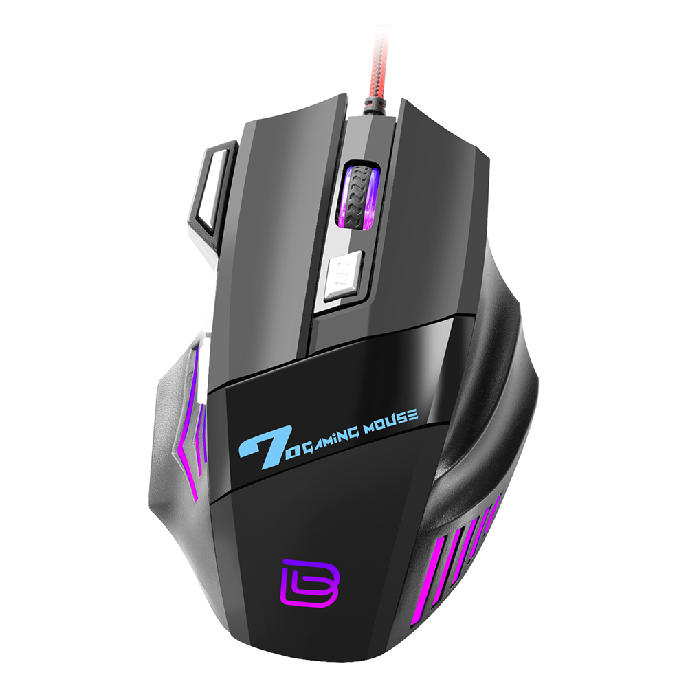 G5 Wired Gaming Mouse 7d RGB Luminous 7 Buttons 3200 Dpi Usb Mechanical Mice Compatible For Windows 2000 / Xp / Win7 / Win8 / Win10