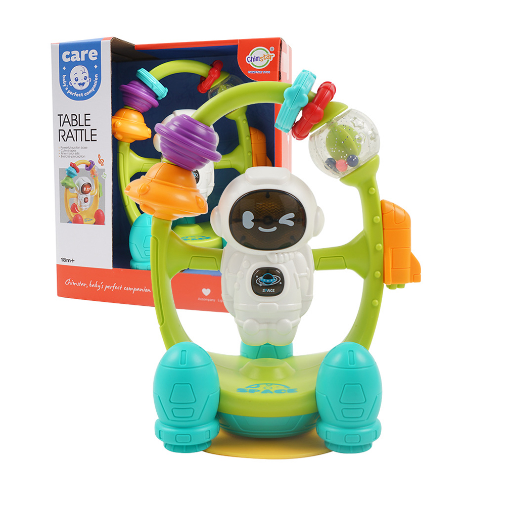 High Chair Toy With Suction Cup Electric Astronauts Rattle Multi-functional Tray Toys With Sound Lights Effects For Gift