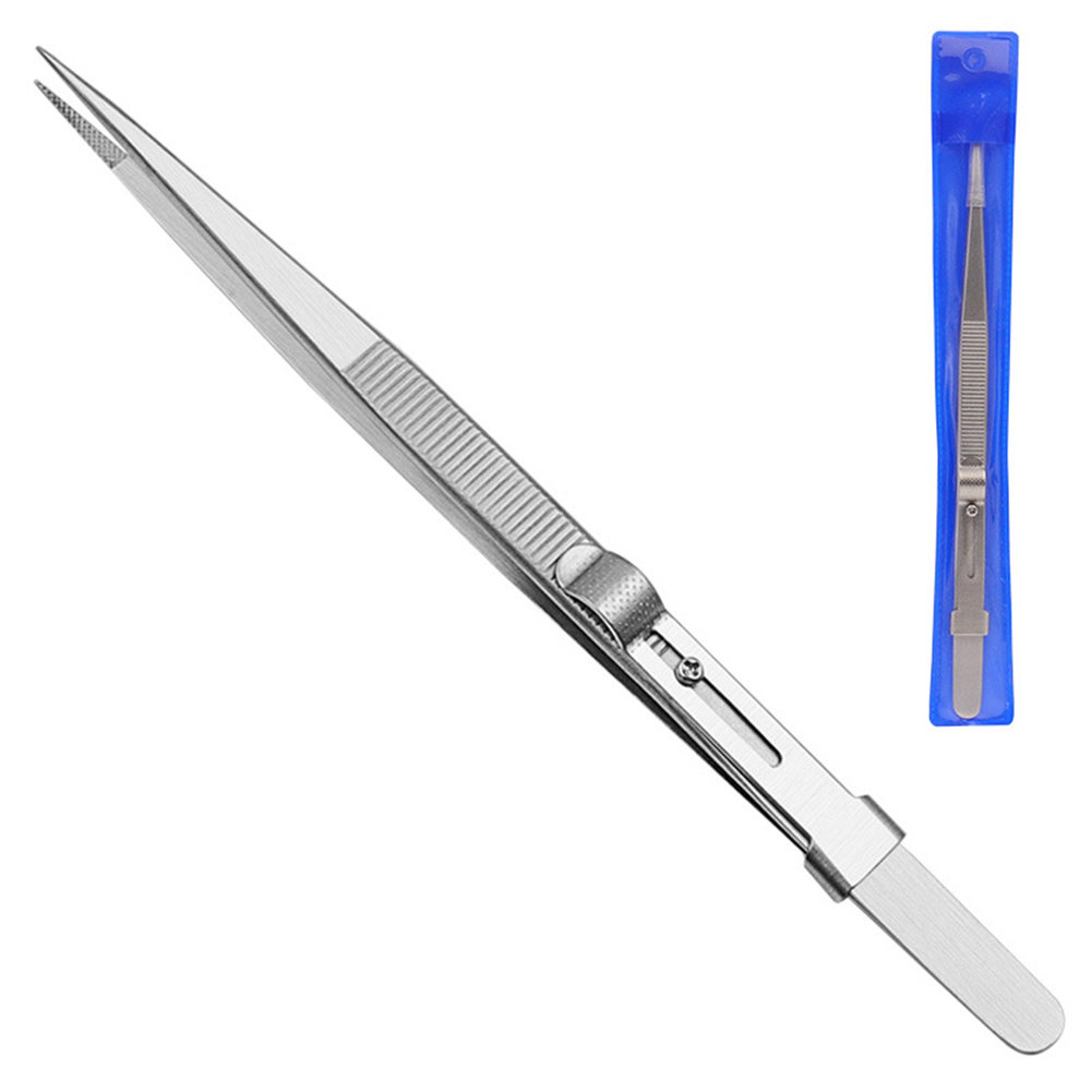 Jewelry Tweezers Professional Slotted Stainless Steel Tweezers Multipurpose Tweezers for Diy Diamond Gem Jewelry