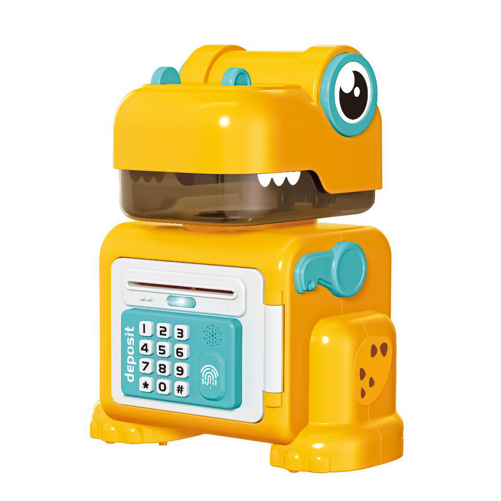 Kids Dinosaur Piggy Bank Cartoon Electric Password Fingerprint Money Box For Boys Girls Christmas Birthday Gifts