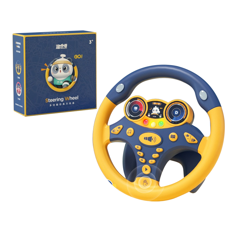 Kids Electric Simulation Steering Wheel Toy with Light Sound Baby Kids Early Educational Toys