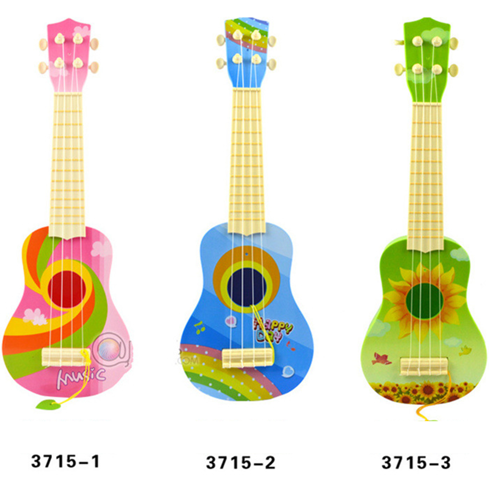 Kids Guitar Toys Cartoon Ukulele Guitar 4 Strings Music Instrument Early Educational Toys For Boys Girls Birthday Christmas Gifts