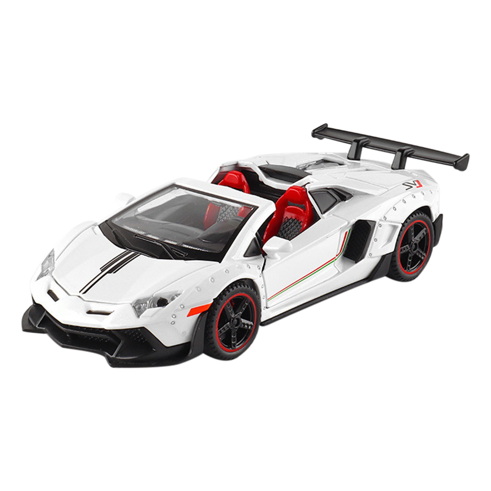 LP700 Sports Car Model With Sound Light Children Simulation Pull-back Car Ornaments For Boys Birthday Gifts Collection
