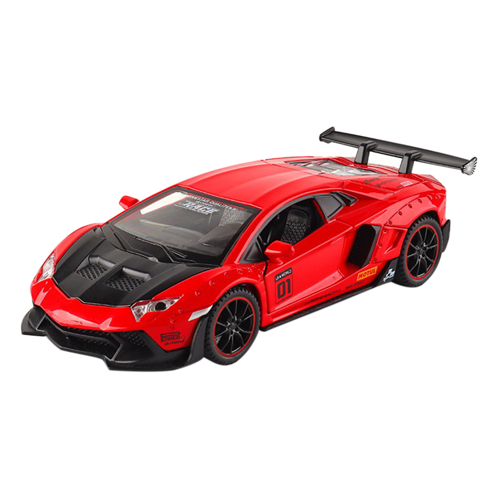 LP700 Sports Car Model With Sound Light Children Simulation Pull-back Car Ornaments For Boys Birthday Gifts Collection