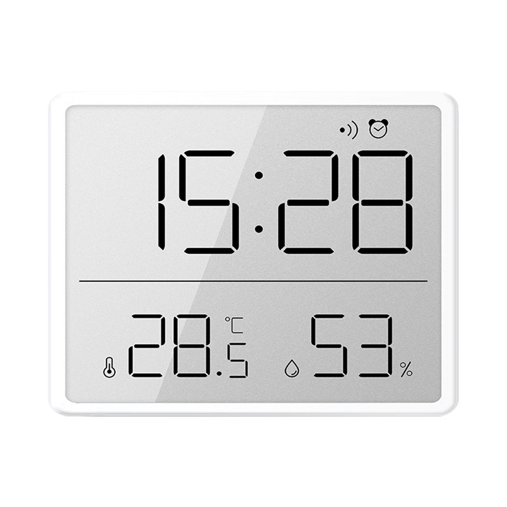 Lcd Digital Alarm Clock Large Screen Displays Magnetic Design Thermometer Meter Humidity Monitor