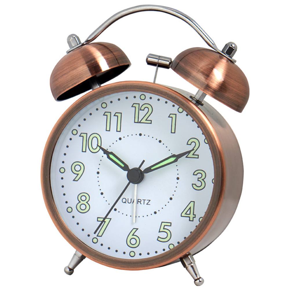 Luminous Retro Twin Bell Loud Alarm Clock Super Silent Non Ticking Table Alarm Clock For Home Office