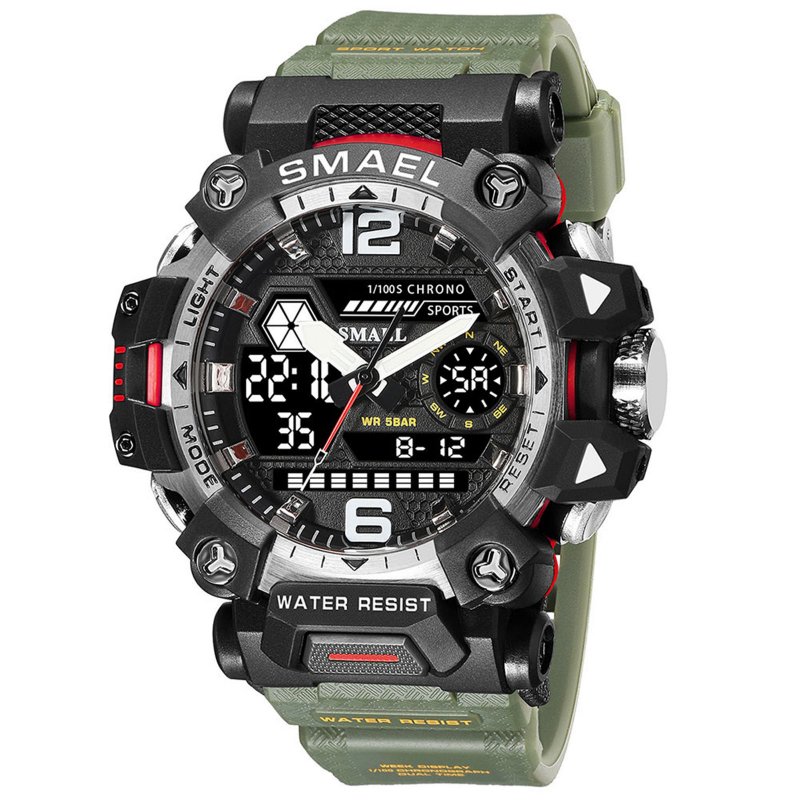 Men Watch Multi-functional 50m Waterproof LED Digital Dual Display Electronic Sports Wrist Watch 8072