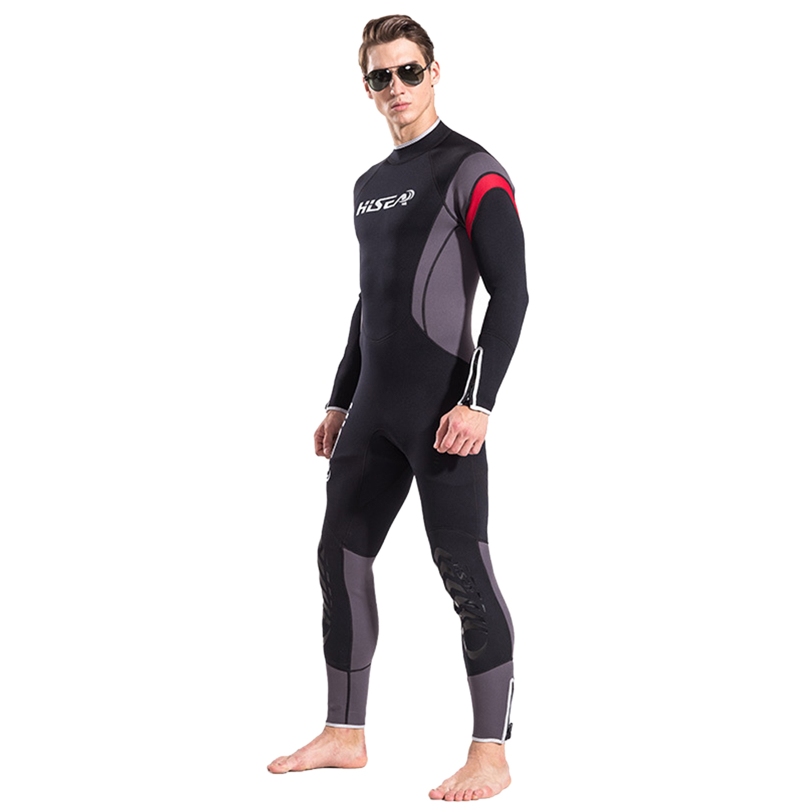 Men Wetsuit 2.5MM Neoprene Wet Suit UV Protection Rash Guard Long Sleeve Swimwear Kayaking Snorkeling Gear grey L