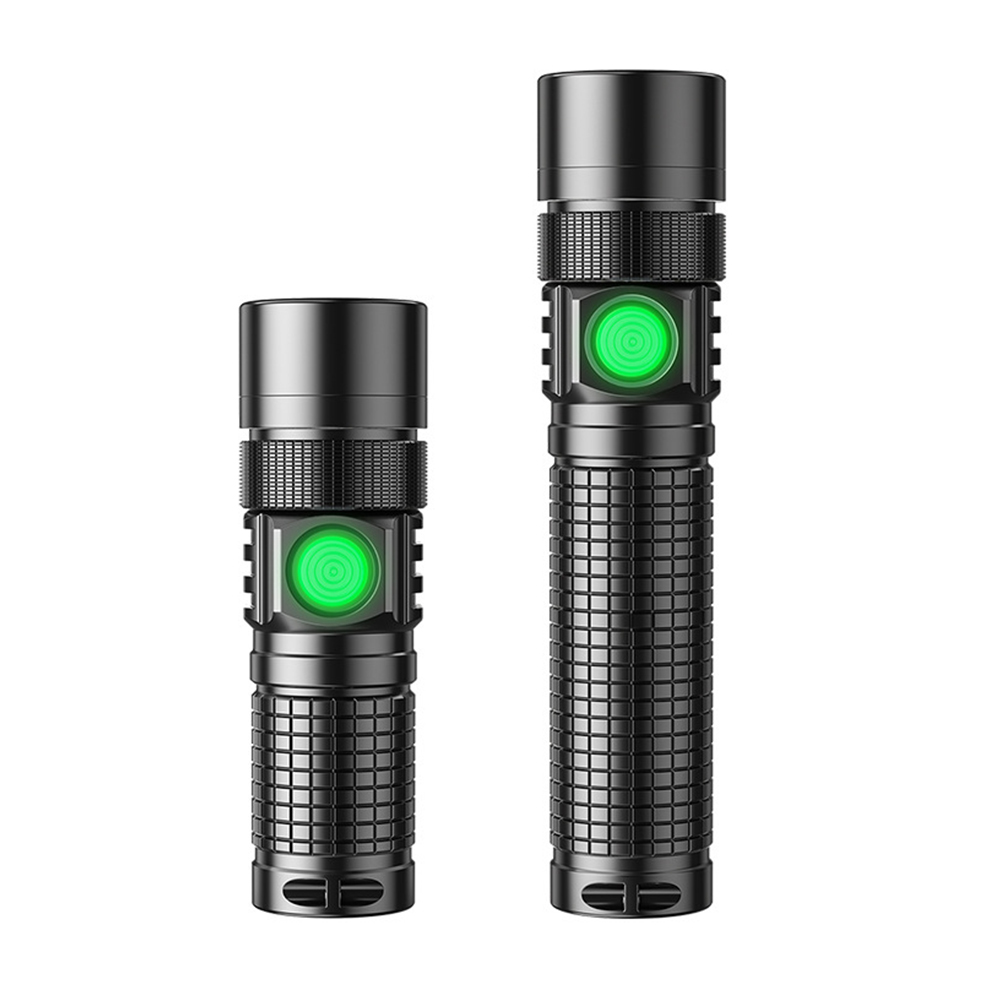 Mini Led Flashlight Type C Rechargeable Multifunctional Outdoor Portable Strong Light Zoomable Torch