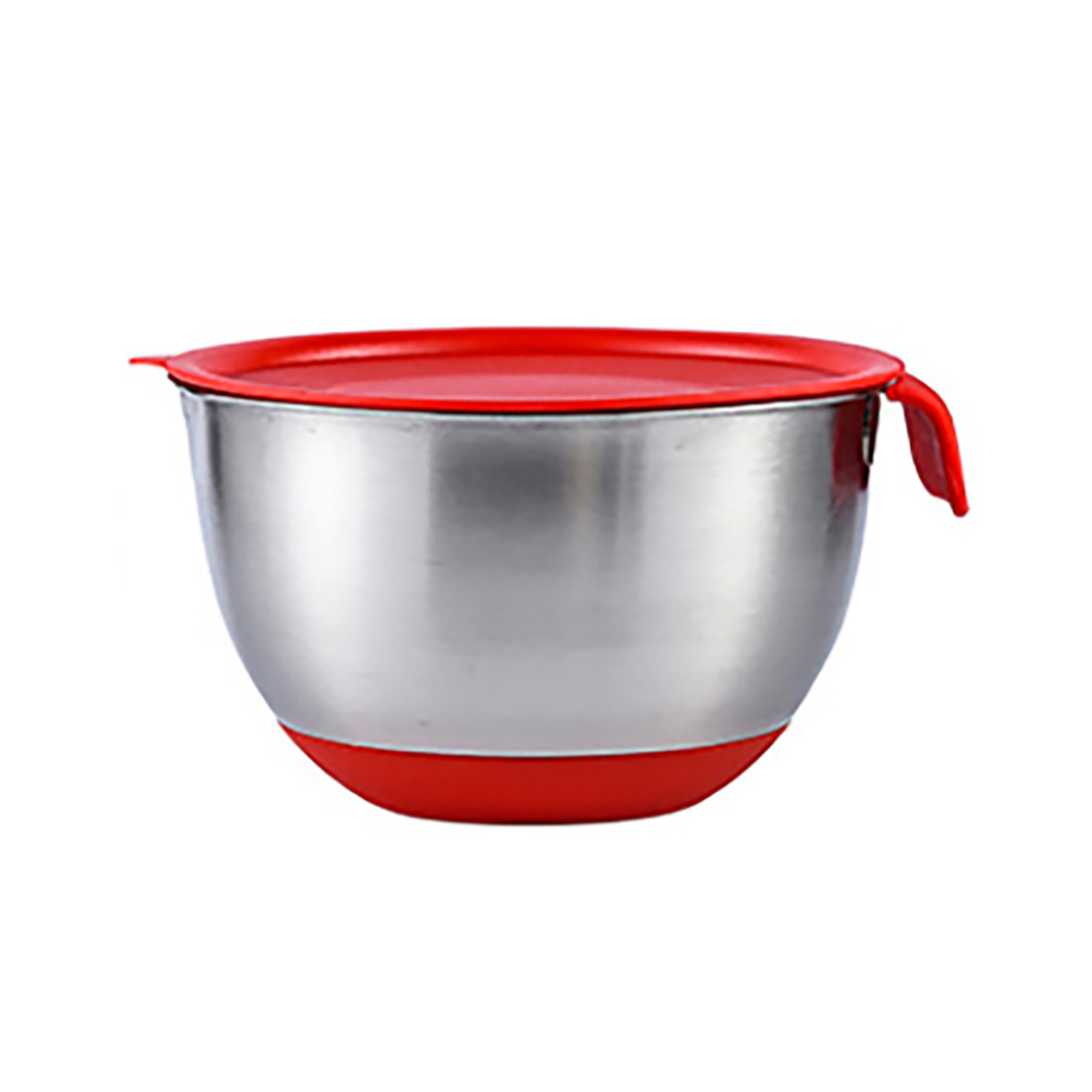 Mixing Bowls Anti-slip Silicone Bottom Stainless Steel Egg Bowl With Scales Handle Salad Bowl With Lid Baking Basin single handle bowl 22CM