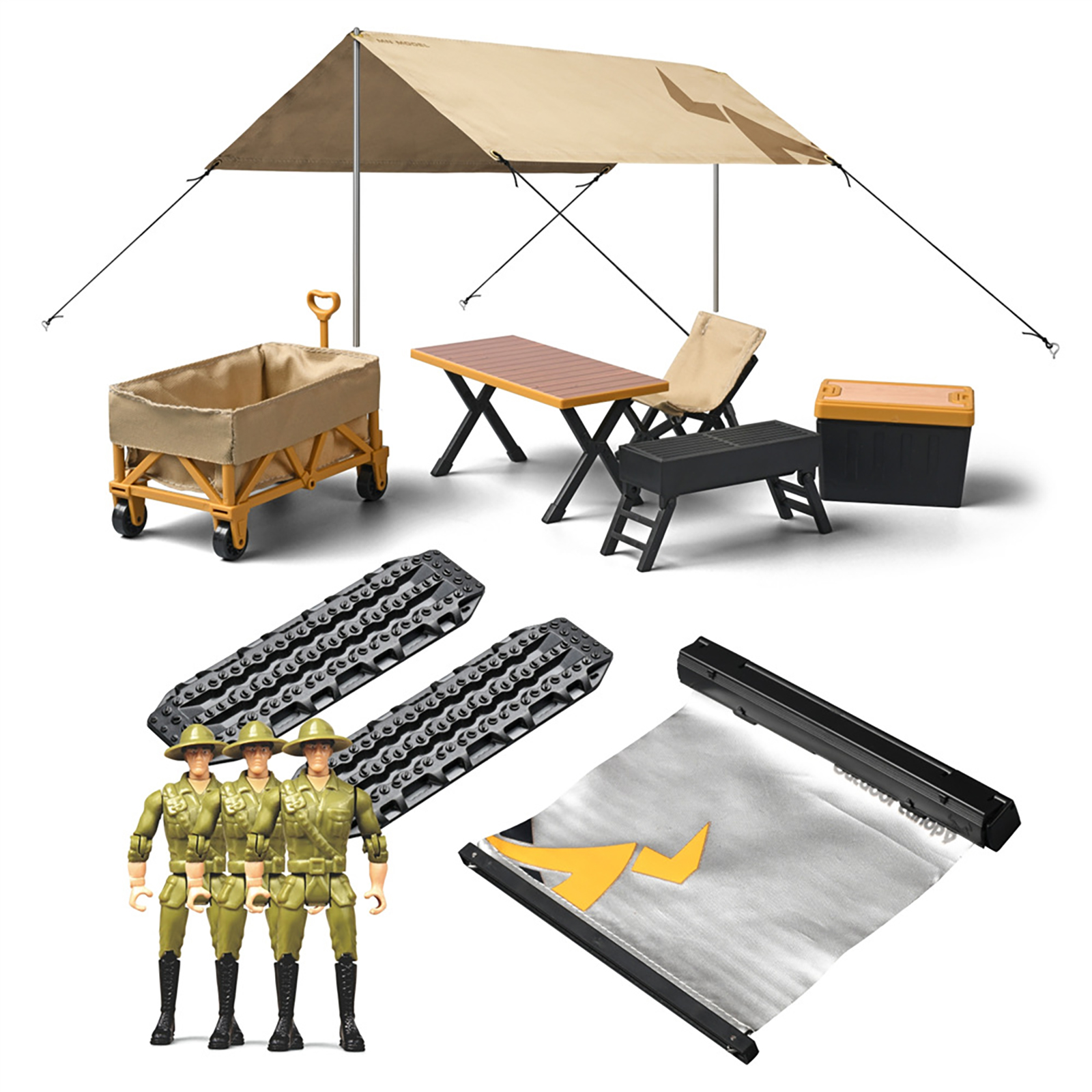 Mn-85k Simulation Camping Ornaments Side Awning Camping Tent for 1:12 RC Car Mn D90 Mn98 Mn99s Mn86