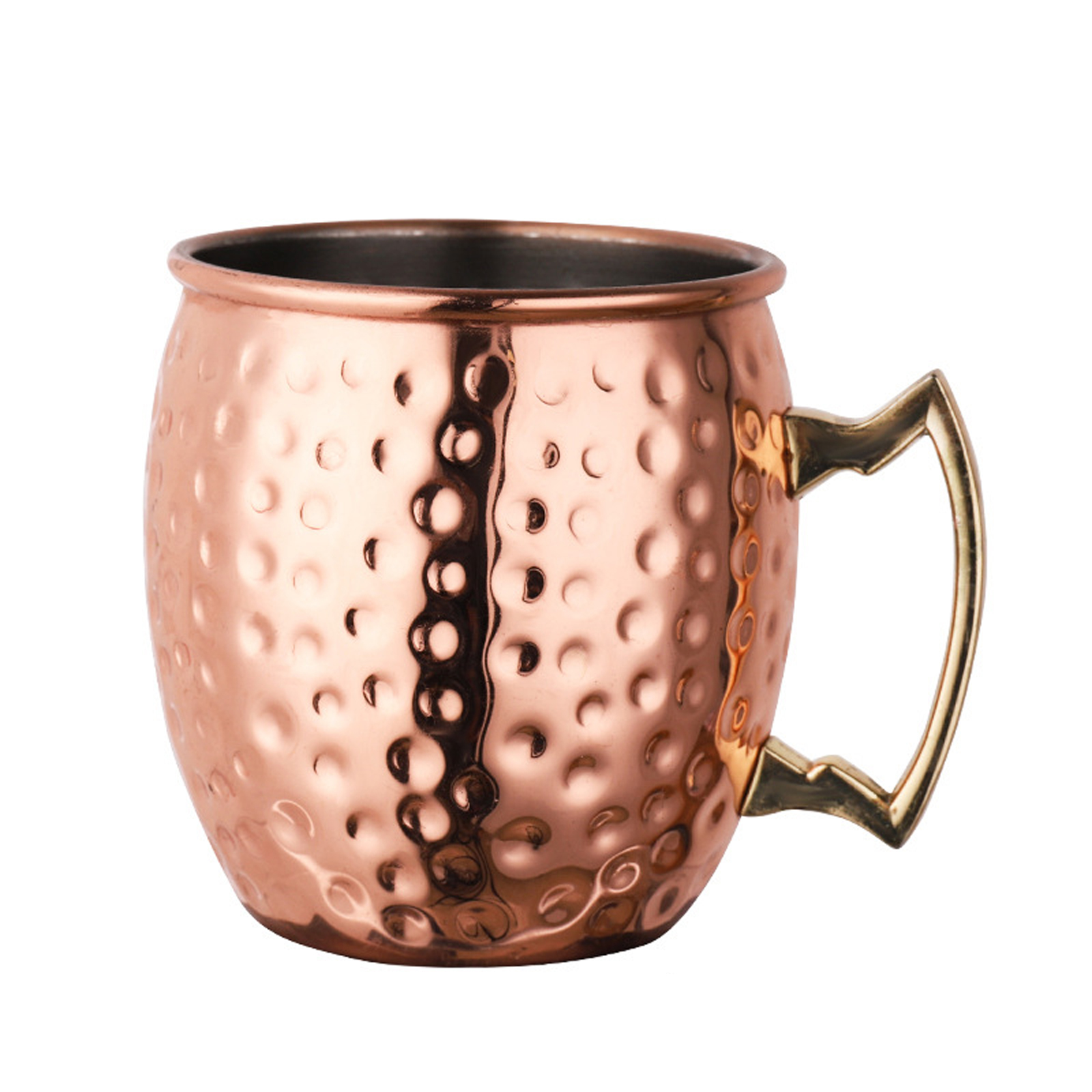 Moscow Mule Copper Mugs Hand-made 304 Stainless Steel Copper Mugs For Cocktails Whiskey Champagne Wine