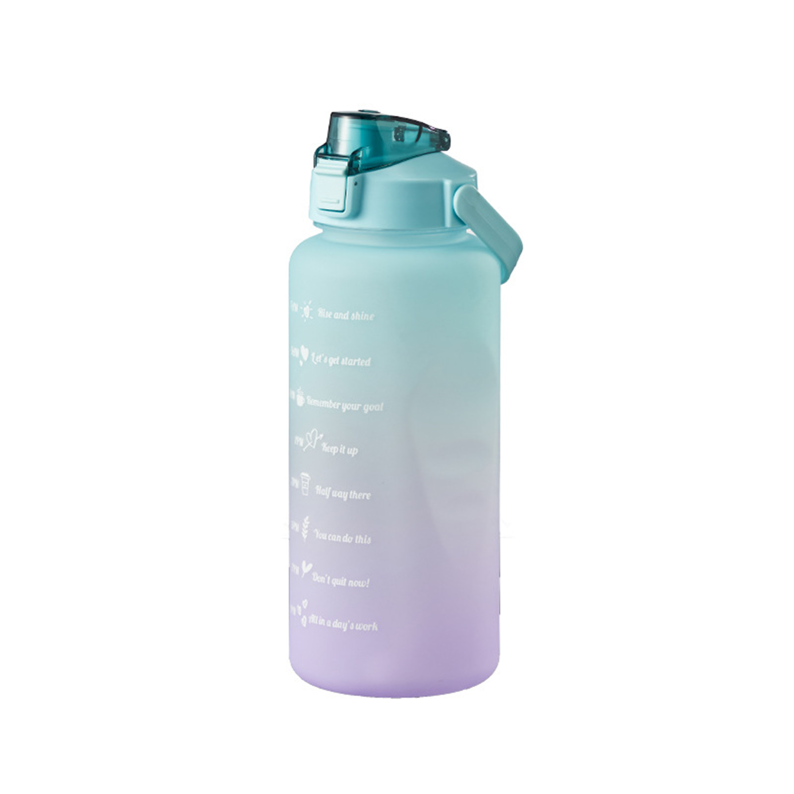 Motivational Water Bottle With Time Marker Reusable Water Bottle Plastic Bottle Leak Proof With Carry Handle For Gym Office 2L
