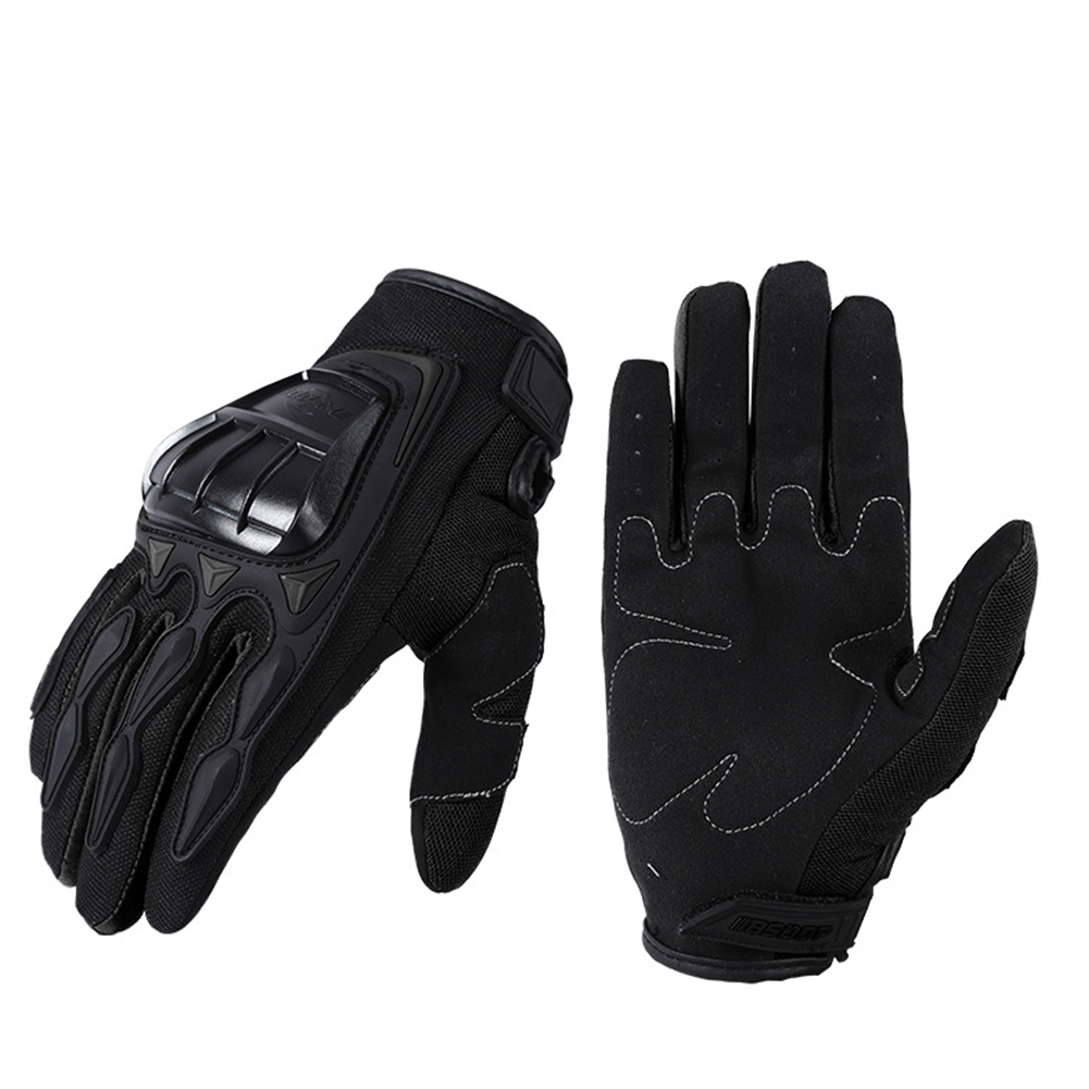 Motorcycle Full Finger Gloves Anti-fall Handguard Summer Breathable Riding Gloves black M