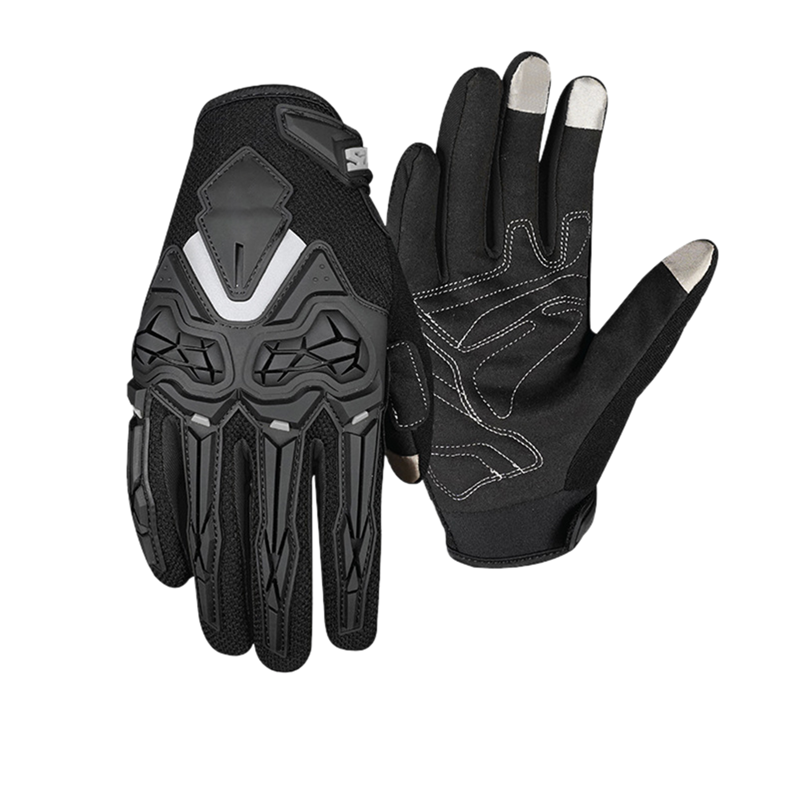 Motorcycle Gloves For Men Women Touchscreen Breathable Anti-slip Full Finger Protective Gloves For Motocross Racing black XL