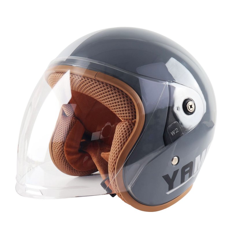 Motorcycle Open Face Helmet With Visor Face Cover Lightweight Ventilated Retro Scooter Half Helmet For Men Women
