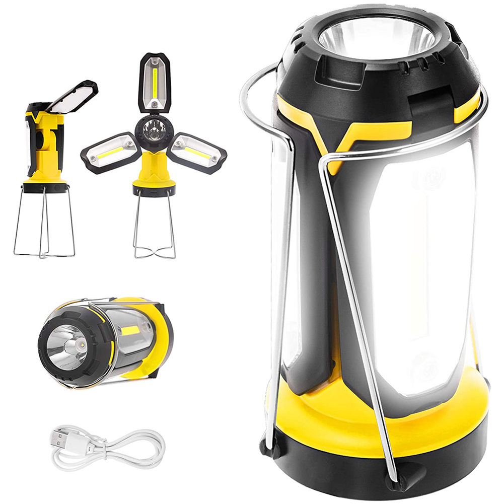 Outdoor Led Camping Light 6 Modes USB Rechargeable Portable Long-lasting Emergency Light Camping Lantern Yellow